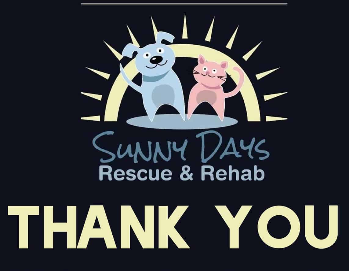 Image with Sunny Days Rehab logo and Thankyou text